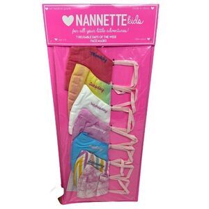 Nannette Kids 7 Reusable Days of The Week Face Masks Colorful Stripe Rainbow